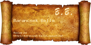 Barancsek Bella névjegykártya